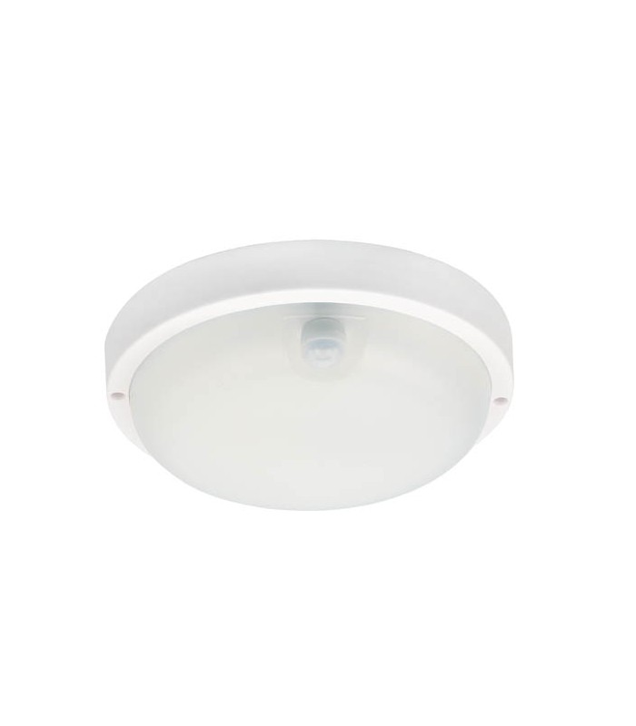 LED OUTDOOR BULKHEAD WITH PIR SENSOR LUZ-BRP 18W 1224Lm 4000K (NATURAL WHITE) IP65 Φ200x55mm WHITE 3400880 VITO