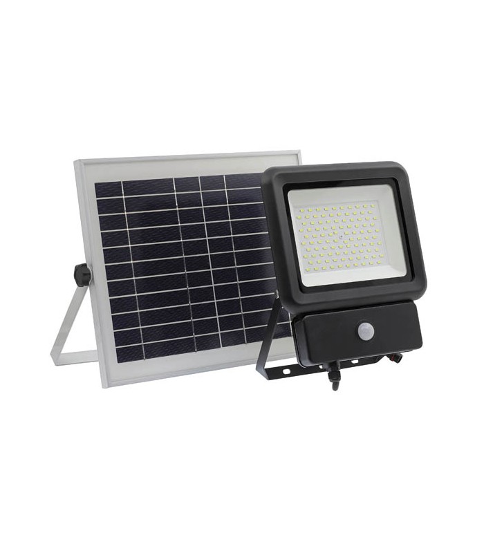 SOLAR LED FLOODLIGHT SOLIS 50W 3500Lm 6000K (COOL WHITE) 3,7V 10400mAh IP65 BLACK 3021980 VITO