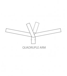 QUADRUPLE ARM FOR POLES 4x1m 3mm Φ60mm 15o GALVANIZED 9990740 VITO