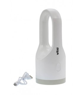 RECHARGEABLE TORCH LAMPAS-7 19W+3W 280Lm 6000K (COOL WHITE) WHITE & GREY  5000410 VITO