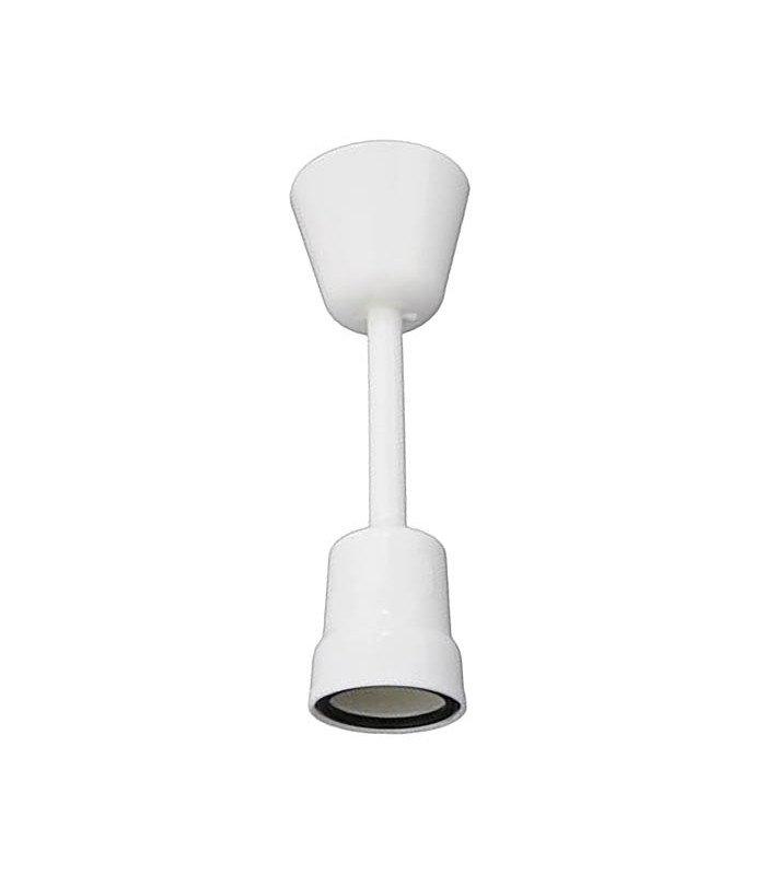 E27 LAMPHOLDER WITH ROSETE & PLASTIC PIPE WHITE 7300190 VITO