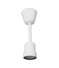 E27 LAMPHOLDER WITH ROSETE & PLASTIC PIPE WHITE 7300190 VITO