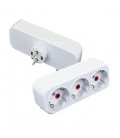 3 GUNG PLUG SOCKET SCHUCKO 45o STRAIGHT WHITE 16A 8006250 VITO