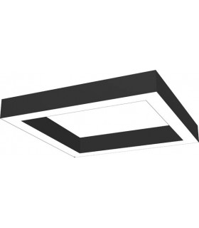 LED LINEAR FIXTURE SQUARE SURFACE MOUNTED OR PENDANT PROFILED-PS 610x610x80mm 60W 3000K (WARM WHITE) 5980Lm BLACK 2423370 VITO