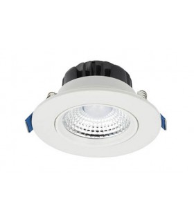 LED SPOT LIGHT FIXTURE RECESSSED MOUNTED SNOW R ROUND 5W 450Lm 6400K (COOL WHITE) 88x88x45mm WHITE 2023240 VITO
