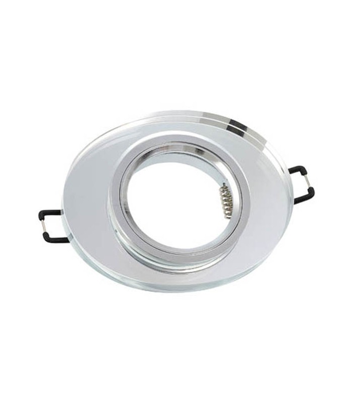 SPOT LIGHT FIXTURE RECESSED MOUNTED CRYSTAL-E ELLIPSE CHROME & GLASS GU5.3 MR16 Φ80x22mm 2012080 VITO