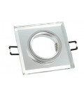 SPOT LIGHT FIXTURE RECESSED MOUNTED CRYSTAL-S SQUARE CHROME & GLASS GU5.3 MR16 90x90x22mm 2012070 VITO