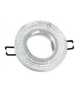 SPOT LIGHT FIXTURE RECESSED MOUNTED ROUND PALACE-02 GU5.3 MR16 CHROME WITH GLASS Φ95x22mm 2012140 VITO