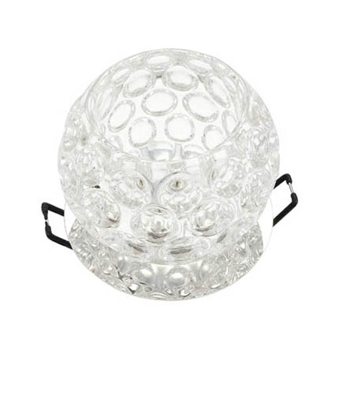 SPOT LIGHT FIXTURE RECESSED MOUNTED ROUND PALACE-06 G9 CHROME & GLASS Φ80x90mm 2012320 VITO