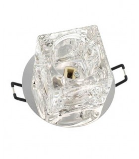 SPOT LIGHT FIXTURE RECESSED MOUNTED SQUARE PALACE-09 G9 CHROME & GLASS 53x53x70mm 2012350 VITO