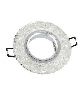 SPOT LIGHT FIXTURE RECESSED MOUNTED ROUND PALACE-10 GU5.3 MR16 + 3W 180Lm 4200K (NATURAL WHITE) CHROME WITH GLASS Φ100x22mm 201