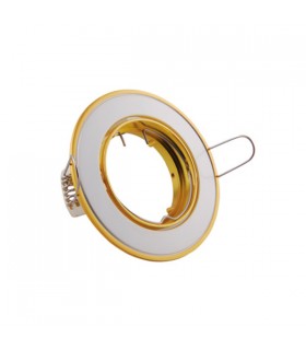 SPOT LIGHT FIXTURE RECESSSED MOUNTED ADJUSTABLE ROUND OMEGA GU5,3 CUT SIZE Φ75mm GOLDEN & WHITE 2010310 VITO