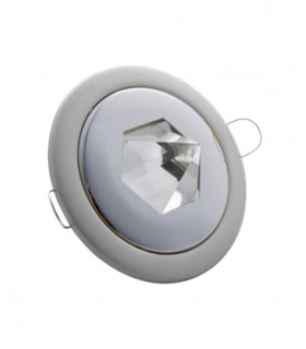SPOT LIGHT FIXTURE RECESSSED MOUNTED ROUND NORMA WITH PYRAMID OF GLASS GU5,3 CHROME 2010380 VITO