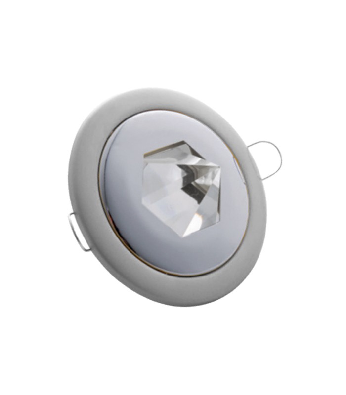 SPOT LIGHT FIXTURE RECESSSED MOUNTED ROUND NORMA WITH PYRAMID OF GLASS GU5,3 SILVER & CHROME 2010390 VITO