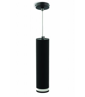 PENDANT SPOT LIGHT GU10 MONOPHASE BLACK WITH TRANSPARENT RING LUMO P Φ55x200mm 2102300 VITO
