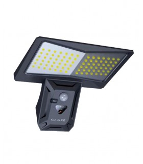 SOLAR LED FLOODLIGHT SOLIGHT P 4W 550Lm 6400K (COOL WHITE) WITH PHOTO & PIR SENSOR 18650 3,7V 1800mAh IP44 BLACK 3210150 VITO