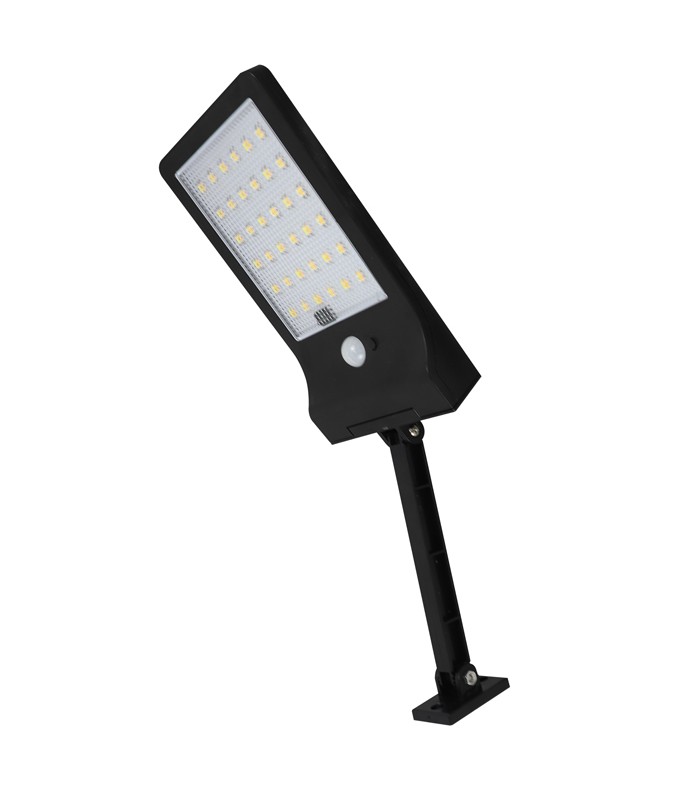 SOLAR LED FLOODLIGHT SOLIGHT F 3W 440Lm 6400K (COOL WHITE) WITH PHOTO & PIR SENSOR 18650 3,7V 1800mAh IP44 BLACK 3210190 VITO