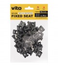 PLASTIC FIXED SEAT 9mm BLACK 50 PCS IN BAG 7100490 VITO