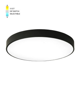 LED CEILING ROUND LIGHTING FIXTURE FINESSE R1-25 φ300*H50 25W 3xCCT-DIP SWITCH BLACK 2026100 VITO