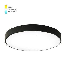 LED CEILING ROUND LIGHTING FIXTURE FINESSE R1-35 φ400*H50 35W 3xCCT-DIP SWITCH BLACK 2026110 VITO