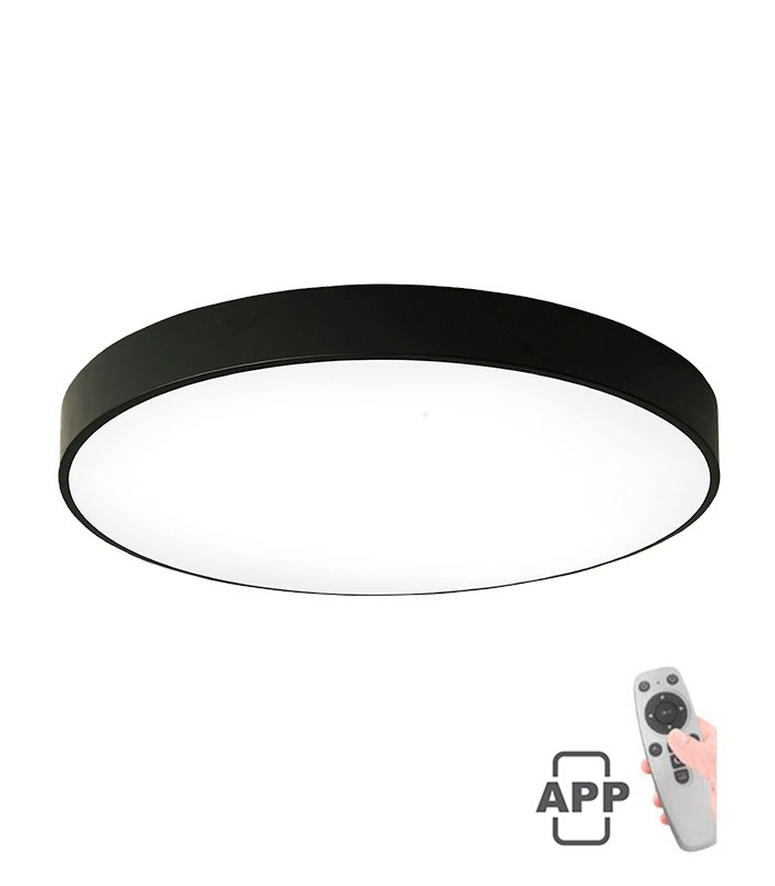 LED CEILING ROUND LIGHTING FIXTURE FINESSE R1-60 φ600*H50 60W DIMMABLE+MOBILE BLACK 2026130 VITO