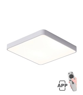 LED CEILING SQUARE LIGHTING FIXTURE FINESSE S1-60 600*600*H50 60W DIMMABLE+MOBILE WHITE 2026170 VITO, OPTION HANGING SET 2026410