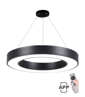 LED PENDANT ROUND LIGHTING FIXTURE FINESSE D-60 φ600*H70 60W DIMMABLE+MOBILE BLACK 2026310 VITO