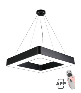 LED PENDANT SQUARE LIGHTING FIXTURE FINESSE F-60 600*600*H70 60W DIMMABLE+MOBILE BLACK 2026330 VITO