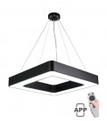 LED PENDANT SQUARE LIGHTING FIXTURE FINESSE F-60 600*600*H70 60W DIMMABLE+MOBILE BLACK 2026330 VITO