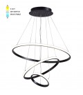 LED PENDANT LIGHTING FIXTURE TRIO-1 φ200+400+600 56W 3xCCT-DIP SWITCH BLACK 2026350 VITO