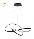 LED LIGHTING PENDANT FIXTURE WAVE φ600*H180 48W 3xCCT-DIP SWITCH BLACK 2026390 VITO