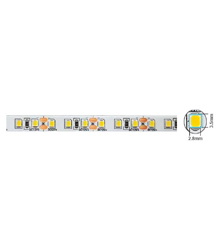 LED STRIP PLUS 12V 120x2835 9,6W/m 3M(ADHESIVE TAPE) 6500K IP20 5m ROLL 5501201 VITO