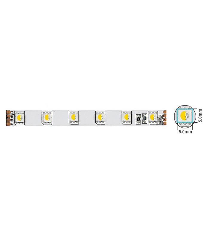 LED STRIP PLUS 24V 60x5050 14.4W 3M(ADHESIVE TAPE) 10mmIP20 RGBW 5m ROLL 5540490 VITO