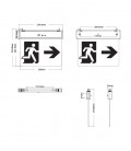 EMERGENCY LED LIGHT EXIT-10 2W 6500K (COOL WHITE) 3.7V 500mAh 14500 LI-ION 5020150 VITO