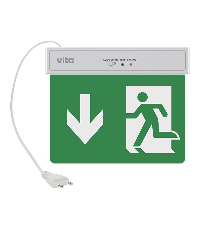 EMERGENCY LED LIGHT EXIT-10 2W 6500K (COOL WHITE) 3.7V 500mAh 14500 LI-ION 5020160 VITO