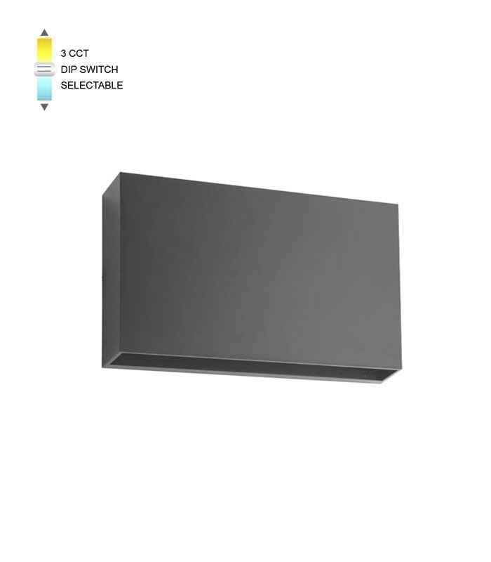 LED OUTDOOR WALL LIGHT ADRIA-UD1 12W 732/804/780Lm 3xCCT IP65 125x200x39 ANTHRACITE 3230501 VITO