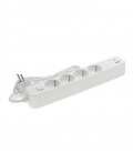 4 GANG GROUNDED GROUP SOCKET SCHUKO WITH CHILD PROTECTION UNICO-4 3M 3G1.5 CABLE SWITCH USB WHITE 8002510 VITO