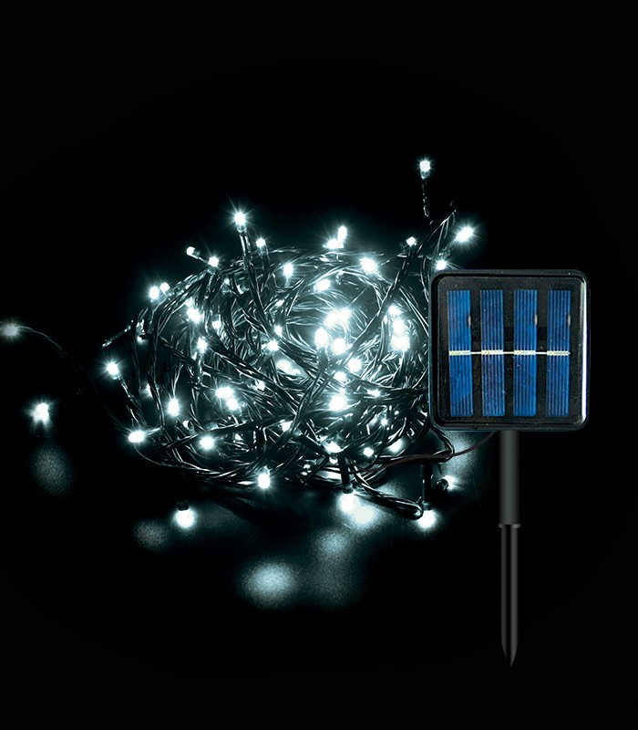 SOLAR DECORATIVE LED LIGHTING NATALE-8 200LED 6400K 10M 1.2V IP44 GREEN CHRISTMAS