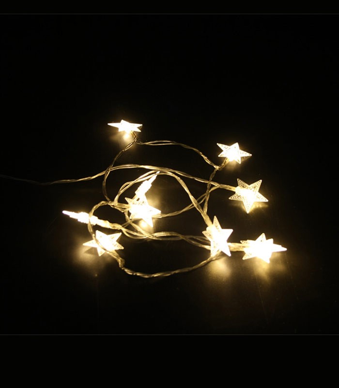 CHRISTMAS LIGHTING NATALE-10 STAR 10LED 2700K 1M 2xAA IP20 TRANSPARENT 5620630 VITO