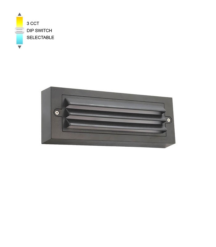 LED STEP LIGHTING ADRIA-ST1G 6W SMD 3CCT 25*9CM IP65 ANTR OUTWALL