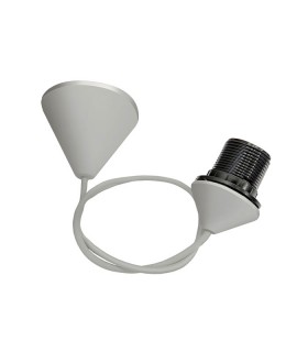 E27 LAMPHOLDER WITH CABLE, ROSETE & TERMINAL GRAY