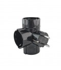 TRIPPLE SOCKET TRIPLO 16A 3680W BLACK EARTH-LINE SHUTTER 8002541 VITO