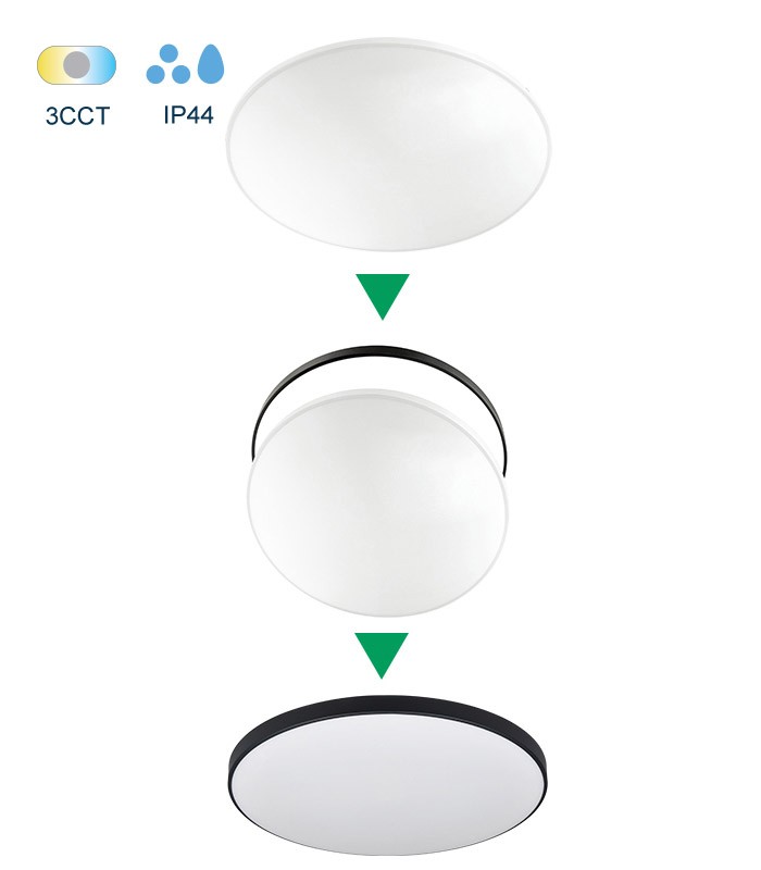 LED CEILING LAMP SATURN 18W 3xCCT (3000K/4000K/6500K) 1620lm φ250*H50 2RINGS 2027011 VITO