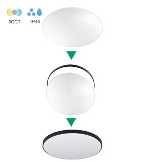 LED CEILING LAMP SATURN 24W 3xCCT (3000K/4000K/6500K) 2160lm φ330*H55 2RINGS 2027021 VITO