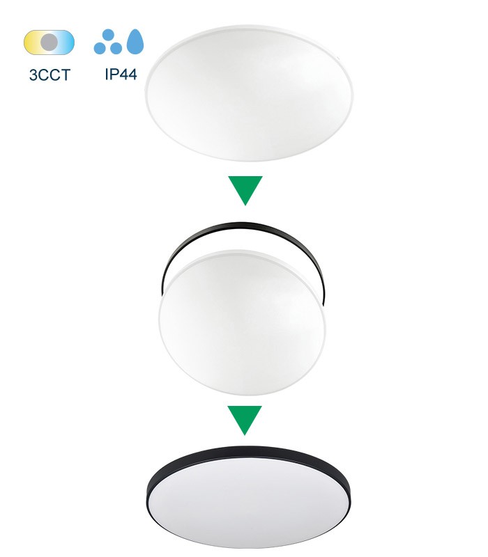 LED CEILING LAMP SATURN 32W 3xCCT (3000K/4000K/6500K) 2880lm φ380*H60 2RINGS 2027031 VITO