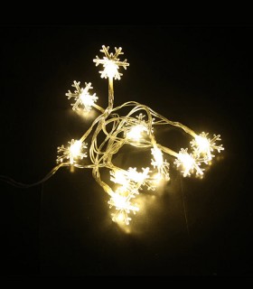 CHRISTMAS LIGHTING NATALE-14 SNOWFLAKE 10LED 2700K 1M 2xAA IP20 TRANSPARENT WITH TIMING FUNCTION 5620691 VITO