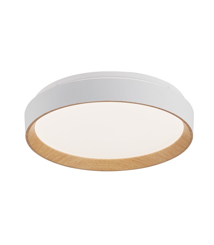 LED CEILING LAMP EMILIA R35 Ø380xH65 35W 3xCCT (3000K/4000K/6500K) 3325Lm MAT WHITE+WOODEN 2027880 VITO