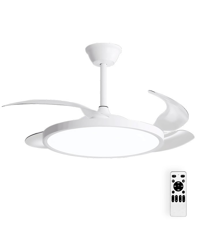 CEILING FAN WITH LED LAMP FANLUX-D4 30W 3xCCT (3000K/4500K/6500K) 2250Lm 106CM WHITE REMOTE 2027780 VITO