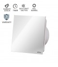 BATHROOM FAN VENTI-GL100S FLAT GLASS Φ100MM 12W WHITE WITH HUMIDITY SENSOR WITH TIMER WITH BEARING WITH PLASTIC SHUTTER  8005270