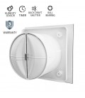 BATHROOM FAN VENTI-GL100S FLAT GLASS Φ100MM 12W WHITE WITH HUMIDITY SENSOR WITH TIMER WITH BEARING WITH PLASTIC SHUTTER  8005270